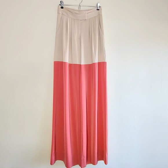 NEW Kimberly Goldson Liza Wide-Leg Pant High-Waist Colorblock Pleats Size 4 - Picture 4 of 14